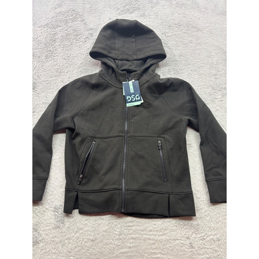 DSG Girls Sport Fleece Full Zip Hoodie Jacket Pure Black‎ Size S